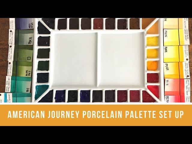 Studio Watercolor Palette Set Up | American Journey Porcelain Palette