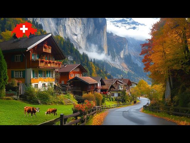 Most Beautiful Places In Switzerland. Lauterbrunnen 4K. Walking Tour Through a Swiss Wonderland