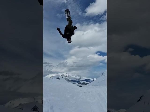 Send it over the top. #snowboarding