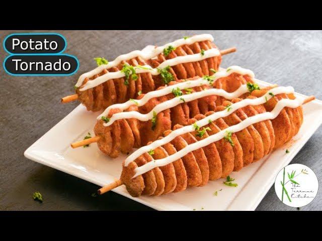 Potato Tornado Recipe without Machine | Street Style Potato Twister Recipe ~ The Terrace Kitchen