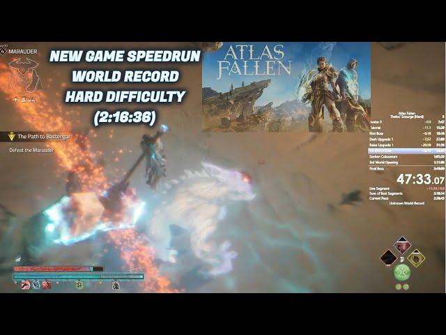 Atlas Fallen NG Hard Speedrun (2:16:36) World Record "Thelos Scourge" Mode Fresh File Reign of Sand