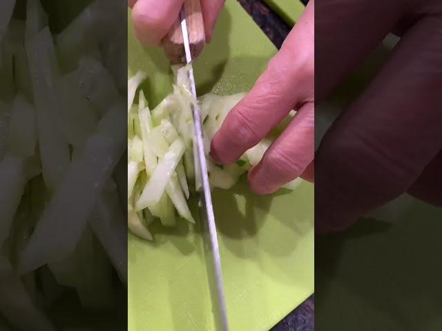 Wow, my Mom slices cucumbers like a pro! ️ #shorts