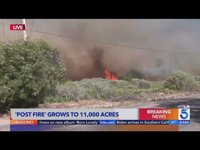 'Post Fire' grows to 11,000 acres as high winds make firefight difficult