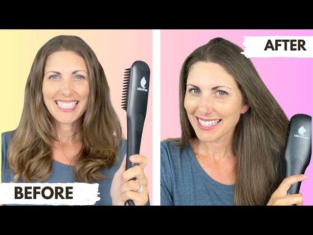 MiroPure Hair Straightening Brush Before & After - Frizzy to Smooth?