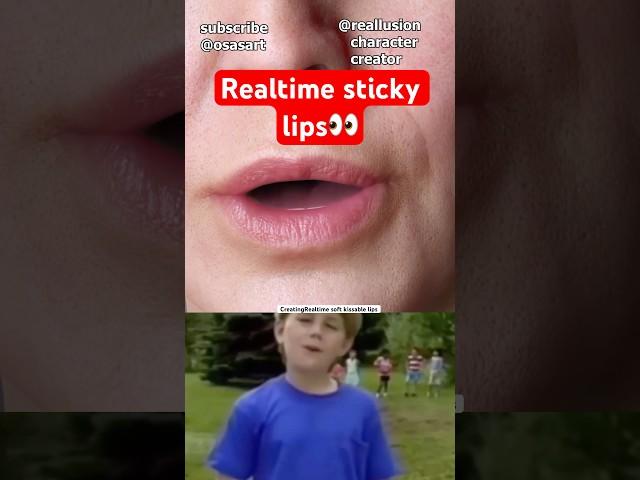 Creating realtime sticky lips with one hand #blendertutorial #blender #blendercommunity #blender3d