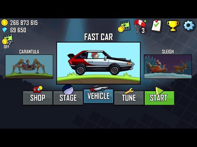 Hill Climb Racing 1 - New Vehicle FAST CAR Unlocked Gameplay Walkthrough