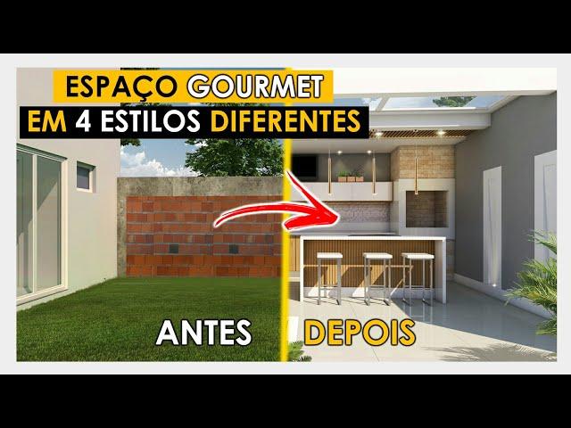 COMO FAZER ESPAÇO GOURMET COM CHURRASQUEIRA E LAVANDERIA EM 4 ESTILOS DE DECORAÇÃO DIFERENTES