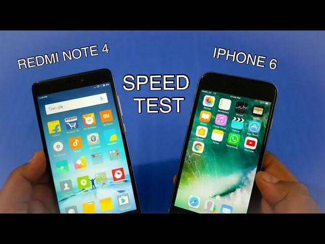 Xiaomi Redmi Note 4 vs iPhone 6 Speedtest | 100% REAL SPEEDTEST