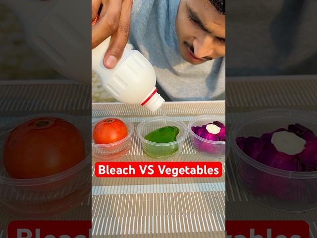 Bleach Vs Different Vegetables  Shocking Result  #shorts