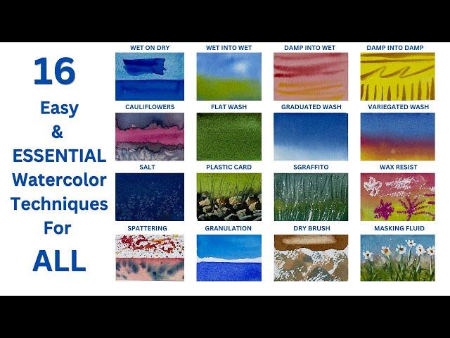 16  Easy & ESSENTIAL Watercolor Techniques For Beginners