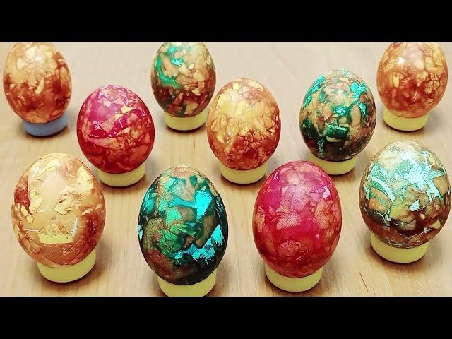 Как сделать МРАМОРНЫЕ пасхальные ЯЙЦА комбинирую 2 способа с натуральными красителями
