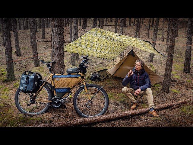 Bikepacking Wild Camping in the Winter Woods