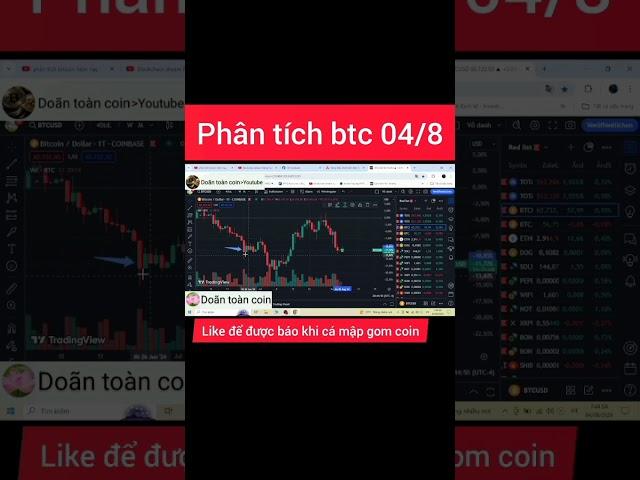 phân tích Bitcoin hôm nay mới nhất ngày 04/08 crypto coin giảm giá mạnh
