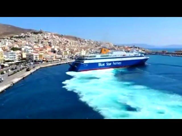 Blue Star Ferry docking like a boss!