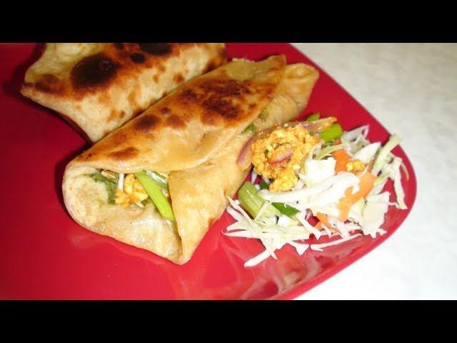 Kathi Rolls Video Recipe - Vegetable Frankie or Bombay Burrito (Start to finish) - Perfect Potluck