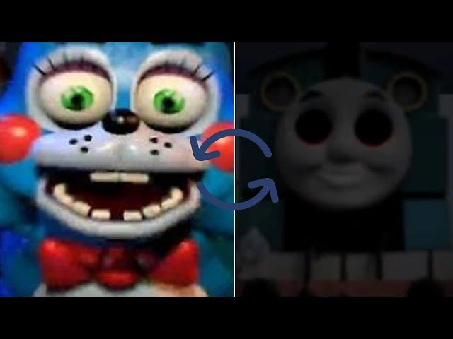 FNAF 2 and FNAT 2 But They Have Swapped Jumpscare Sounds