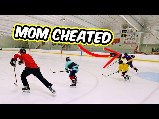 Can a 9 year old beat his Hockey Mom in new TRUE skates?