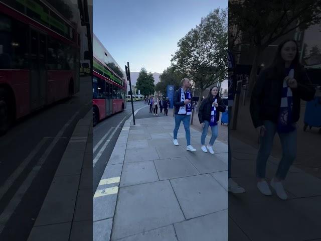 chelsea fans walking to Chelsea club Fulham #shortsfeed #shortsviral #train #travel