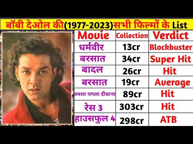 बॉबी देओल (1995-2023) All Movie List | Bobby deol hit and flop movie list | Bobby ki sabhi Film