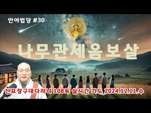 [금우스님 라이브 ] 유튜브 실시간기도성지 반야법당 신묘장구대다라니 108독 집중기도/ 2024.12.11