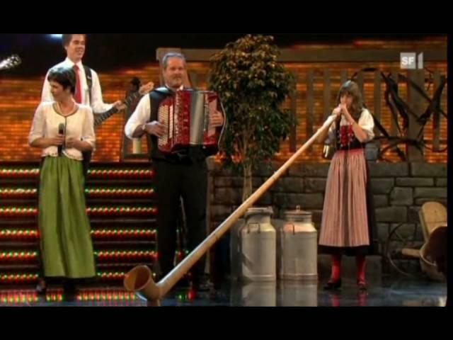 Melanie Oesch yodels, Lisa Stoll plays the Alpine Horn, great medley of songs.