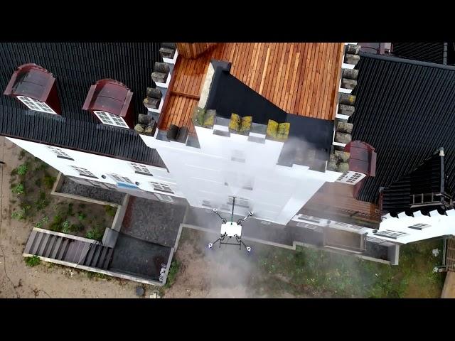 Window Cleaning with High-Pressure Spraying Drone - Hercules 20 High-Dra