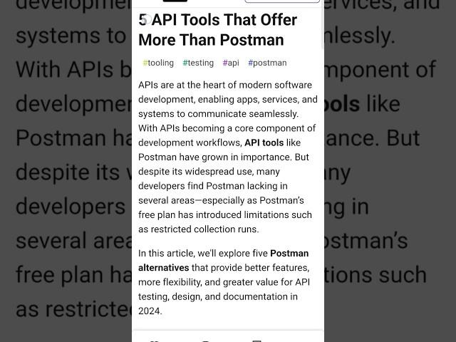 5 Best API tools that offer more than Postman | Alternate API Tools | #api #postman #developer