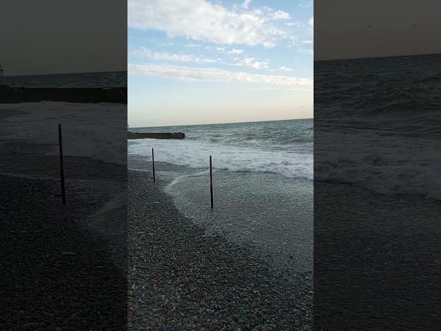 5 Sochi storm swimming ban. sunbathing on the shore. the beauty of the waves on the shore,