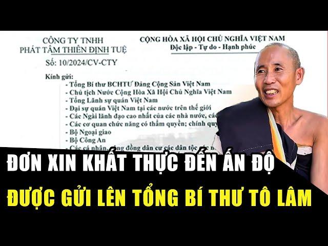 Công ty anh Tuấn gửi đơn lên TỔNG BÍ THƯ TÔ LÂM chốt danh sách 10 người theo SƯ MINH TUỆ ĐI ẤN ĐỘ HP