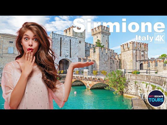 Sirmione Lake Garda  - Walking Tour 4K SPECTACULAR medieval village in Italy