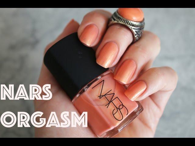 NARS ORGASM nail polish application and swatch