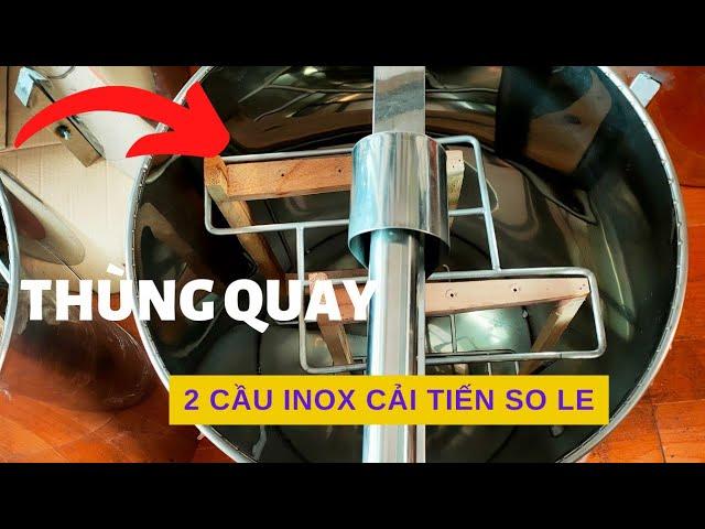 Thùng Quay Mật Ong 2 Cầu Ong Nội Cải Tiến Loại Mới