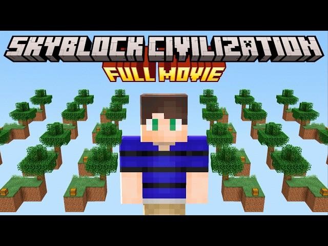 Minecraft but I survive in SKYBLOCK CIVILIZATION [FULL MOVIE]