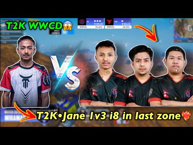 T2K•JANE 1v3 Clutch Against Team i8 in Last Zone️‍ | T2K 12 Elimination WWCD| - PasangV2