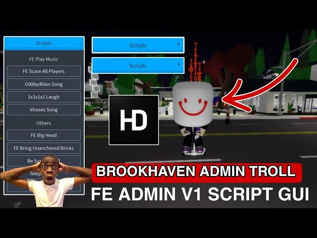 FE Brookhaven Troll Admin HD Rank Script Hack |Hydrogen,Fluxus,Arceus x Mobile