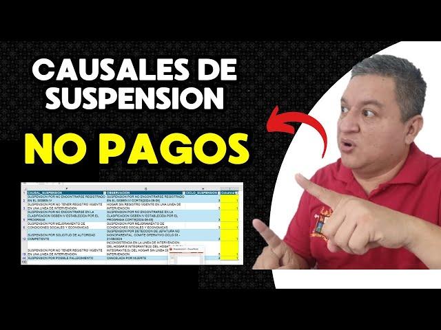 ORDENES DE NO PAGO a SUSPENDIDOS De COLOMBIA SIN HAMBRE y VALORACION DEL CUIDADO, CAUSAS. 