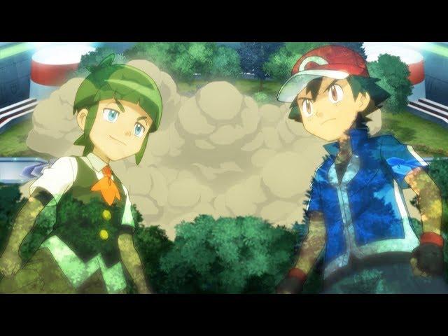Pokemon XYZ - League battle - Ash/Greninja vs Sawyer/Sceptile part 1