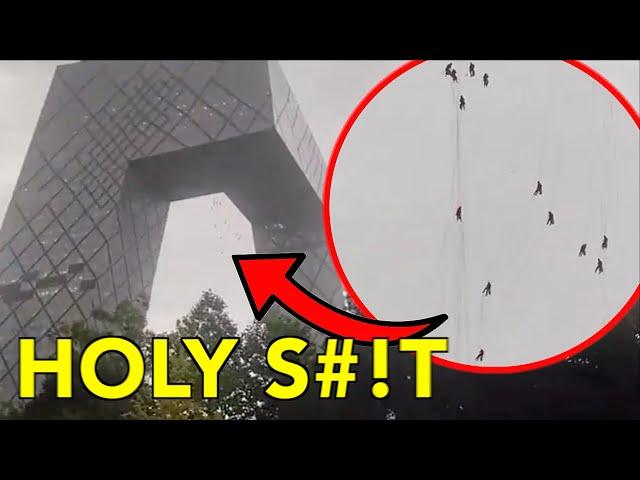 China is Terrifying! The Moment These Men were Blown from Beijing Skyscraper - Episode #214