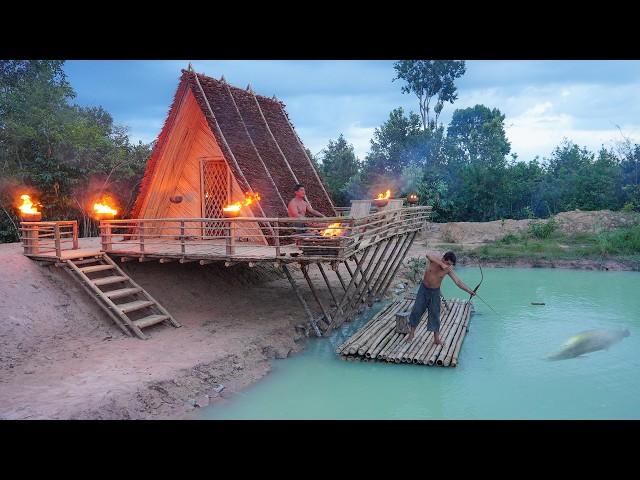 How To Build Private A-Frame House In Front Abandoned Lake House