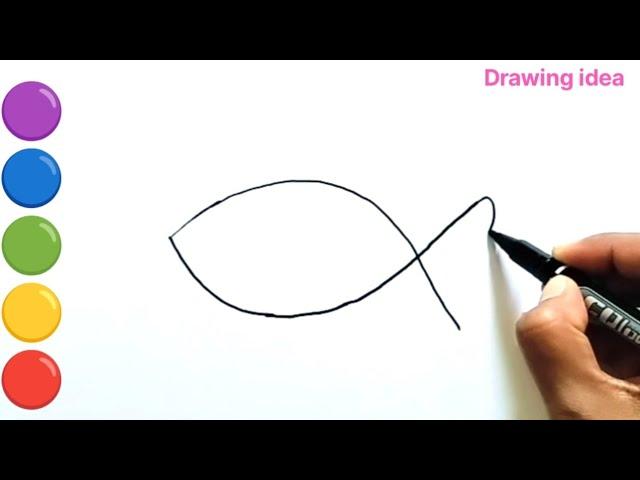 How To Draw An Easy Fish   || fish drawing 