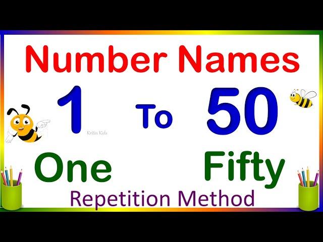 1 to 50 Numbers Names | NUMBER SPELLING   1 - 50 | Numbers Name for kids | Numbers in Words #numbers