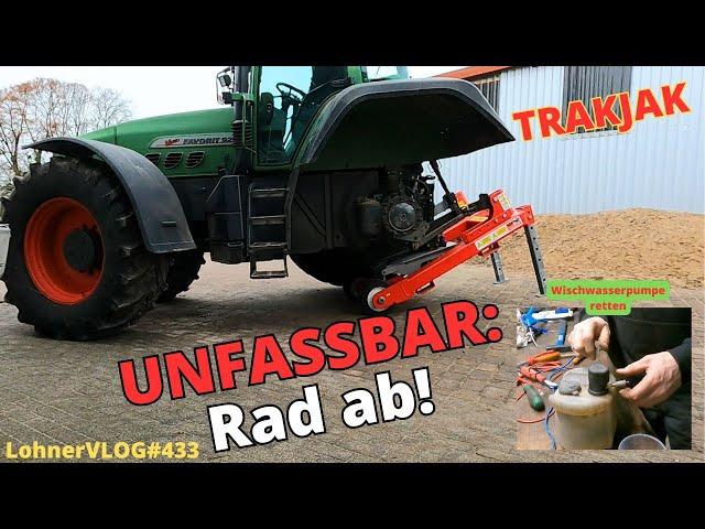 LohnerVLOG#433 TRAKJAK, easy jacking up and maneuvering without wheels I Fendt 614 washer fluid pump