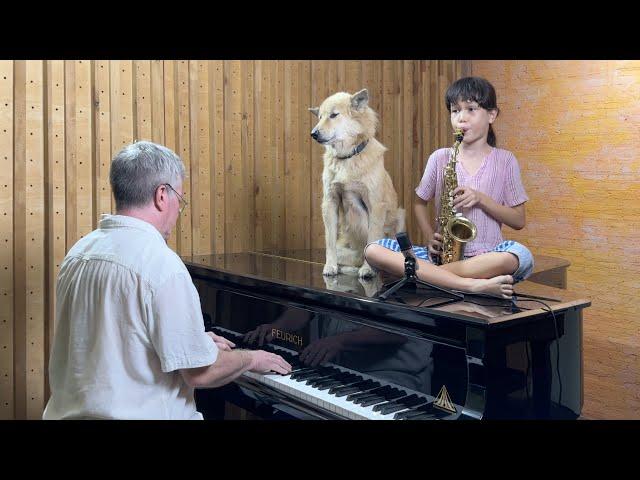 Daddy Daughter "Moon River" Sax & Piano for Sharky the Dog
