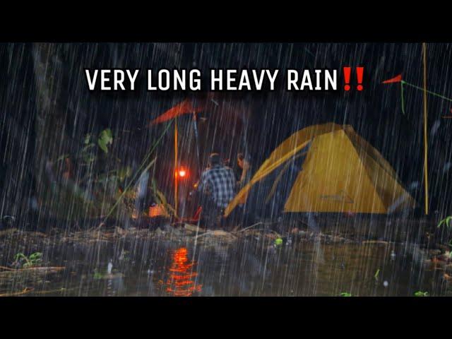 VERY LONG HEAVY RAIN IN OUR NOT SOLO CAMPING‼️NOT SOLO CAMPING IN LONG SUPER RAIN