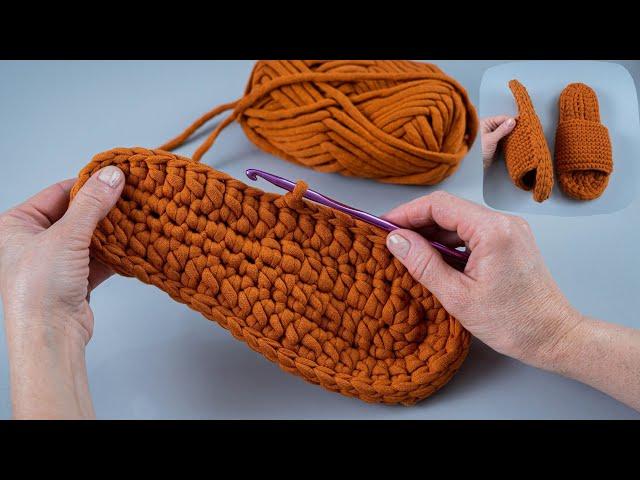 Crochet slippers on the double sole - a detailed tutorial!