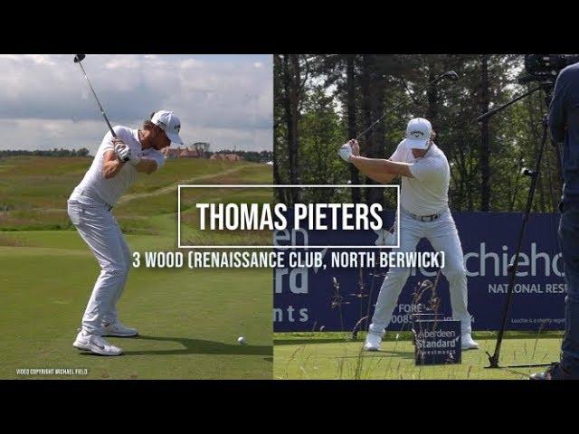 Thomas Pieters golf swing fairway wood (FO & DTL), ASI Scottish Open (North Berwick), July 2019.