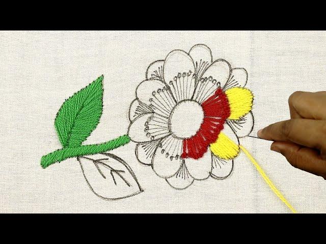 brilliant art of needlework with amazing color combinations - gorgeous yellow embroidery flowers