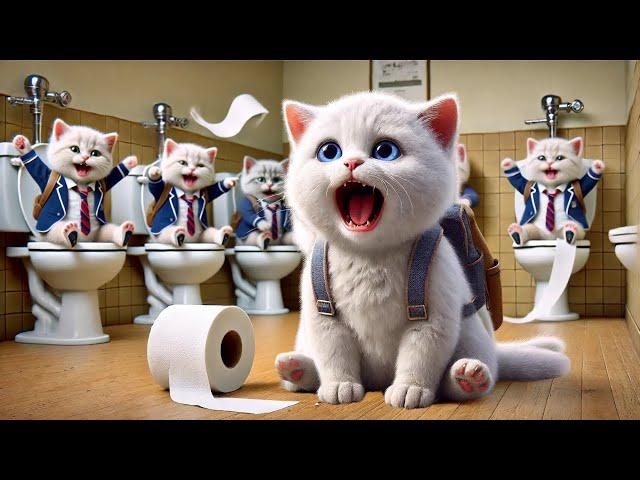 Poor Kitten bullied at school - Rich Dad Cat makes surprise! #cat #cute  #catlover #cutecat #ai