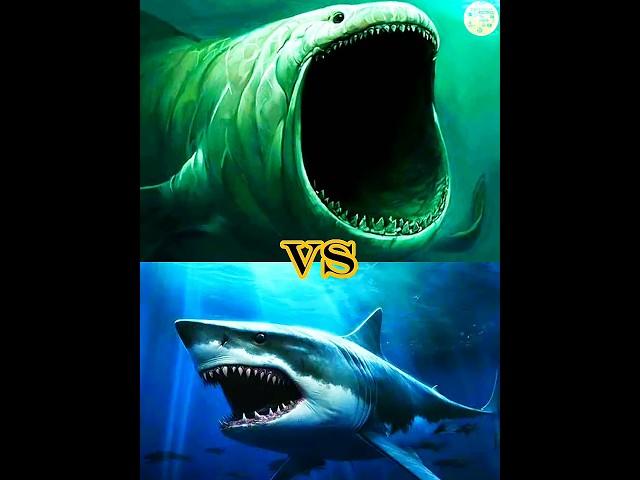 megalodon vs the bloop,mosasaurus,anger fish,hippocampus #shorts #viral #monster #music #the