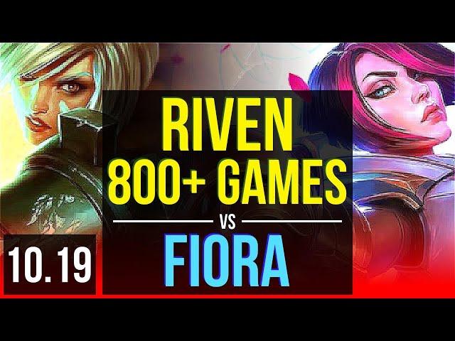 RIVEN vs FIORA (TOP) | 4 early solo kills, 800+ games, KDA 6/0/1 | BR Challenger | v10.19